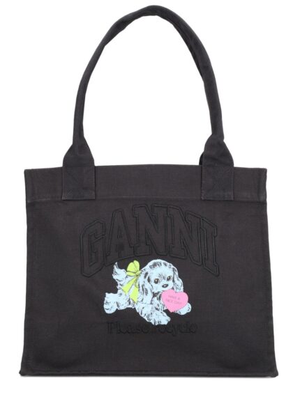 GANNI "BLACK PUPPY" TOTE BAG