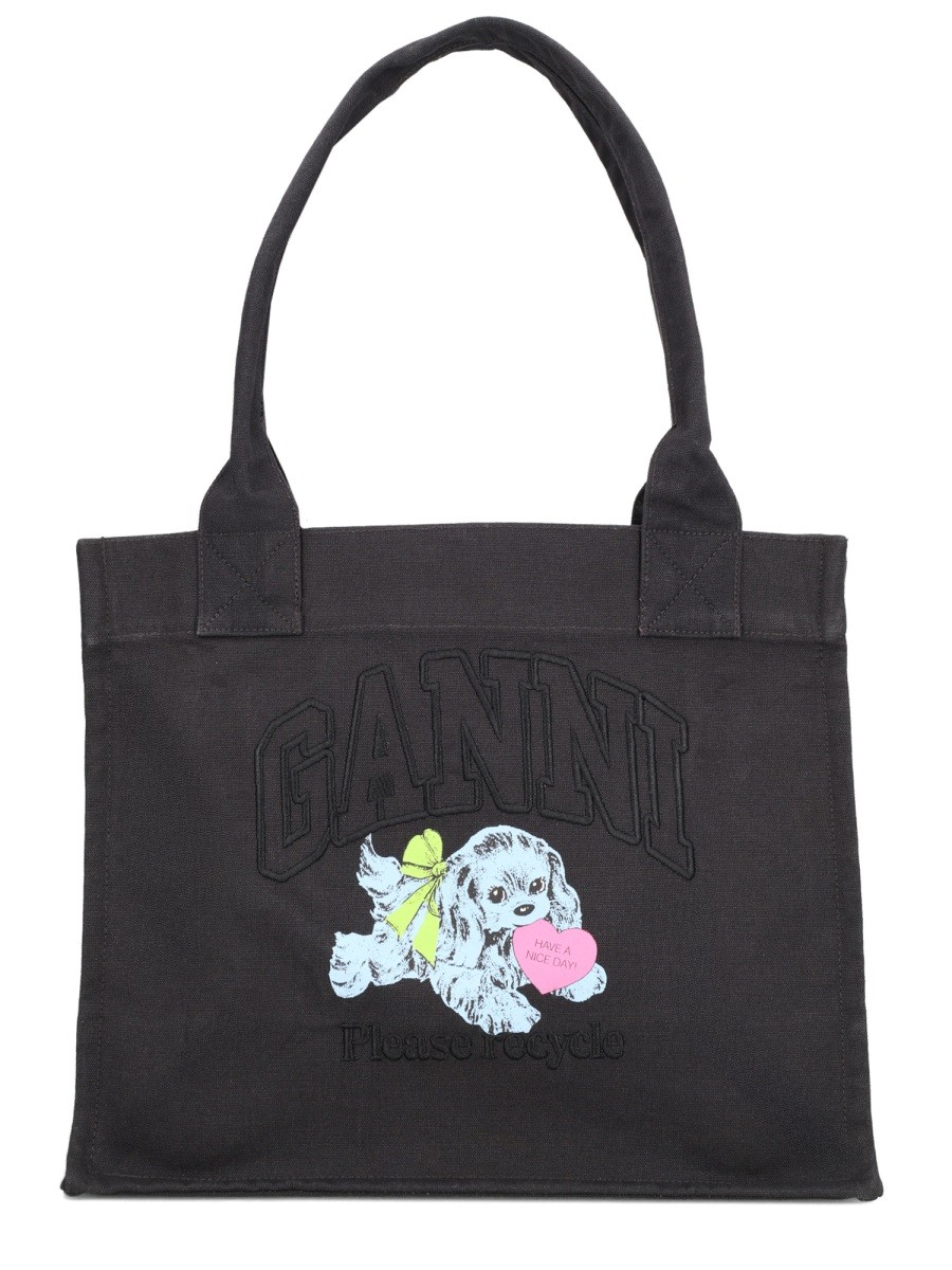 GANNI "BLACK PUPPY" TOTE BAG