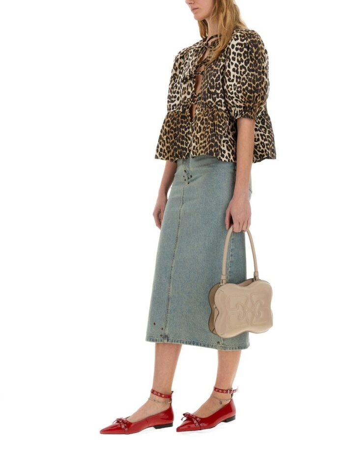 GANNI BLOUSE WITH ANIMAL PATTERN