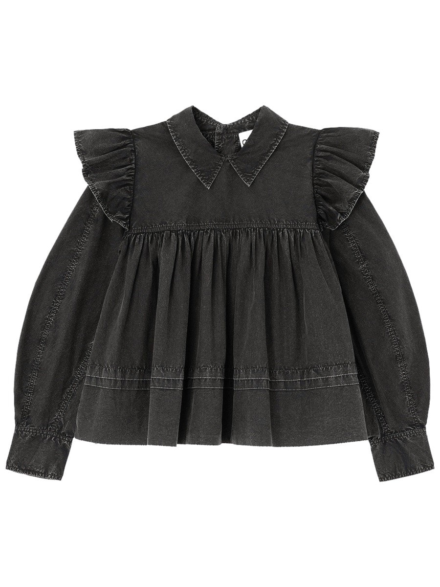 GANNI BLOUSE WITH COLLAR