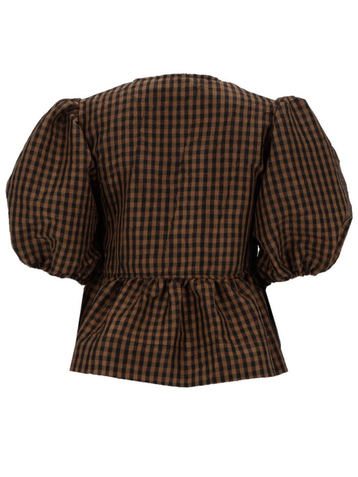 GANNI BLUSA "PEPLUM" IN TAFFETÀ