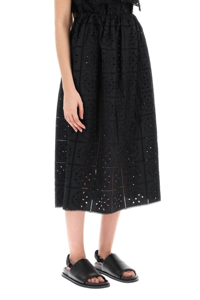 Ganni Broderie Anglaise Midi Skirt