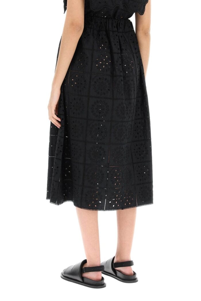 Ganni Broderie Anglaise Midi Skirt