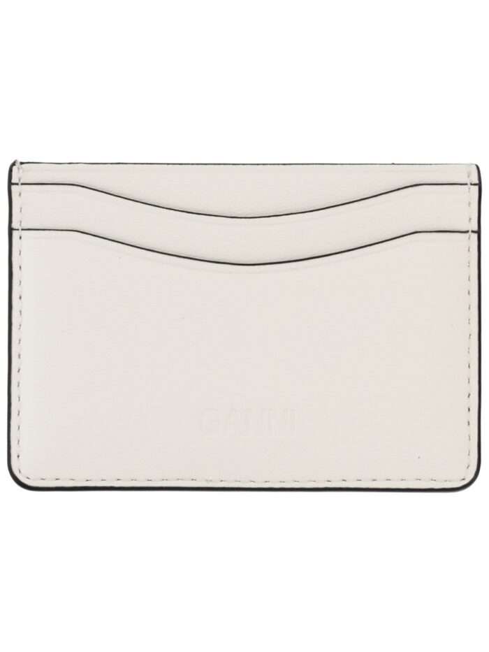 GANNI CARD HOLDER WITH LOGO AND PRINT