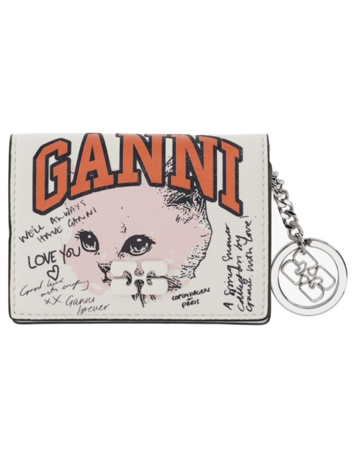 ganni card wallet with charm GANNI CARD WALLET WITH CHARM