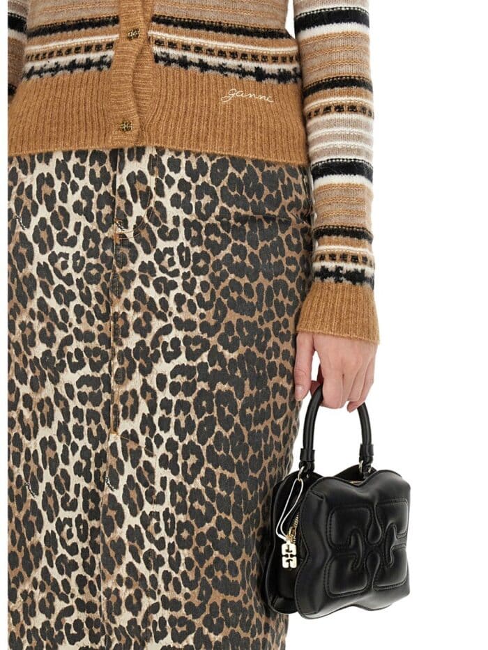 GANNI CARDIGAN WITH STRIPE PATTERN