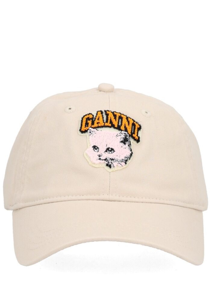 GANNI "CAT" BASEBALL HAT WITH LOGO