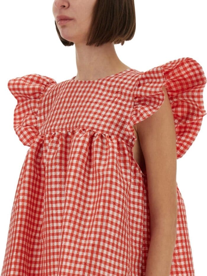 GANNI CHECKERED MINI DRESS