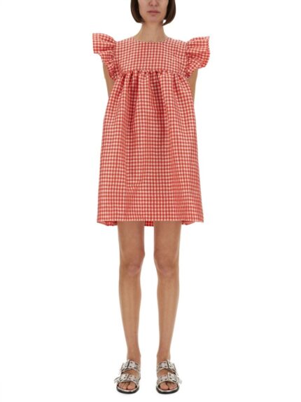 GANNI CHECKERED MINI DRESS