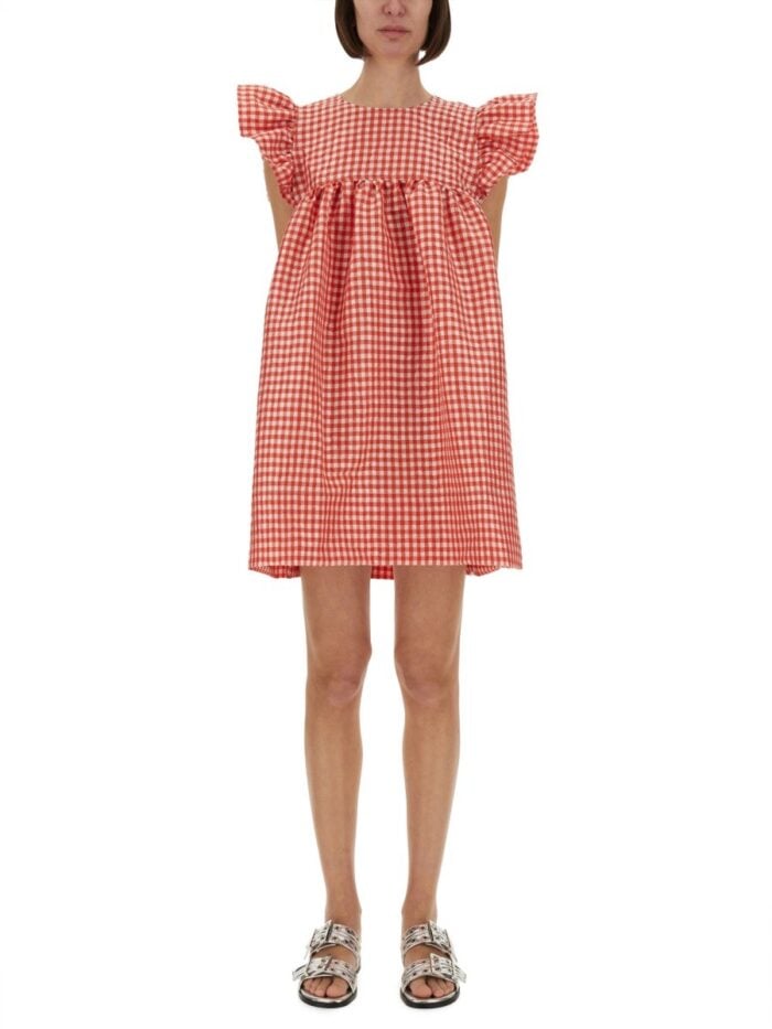 GANNI CHECKERED MINI DRESS