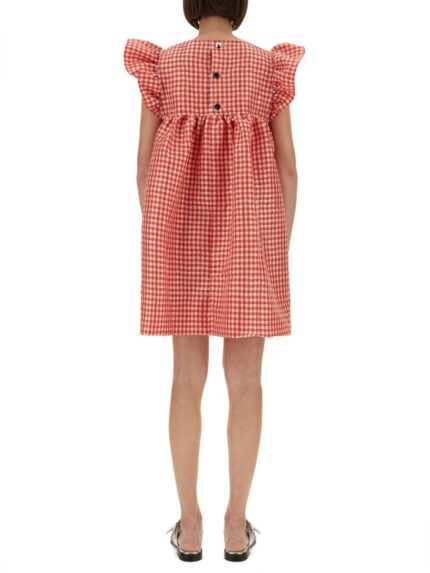GANNI CHECKERED MINI DRESS