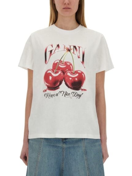 GANNI "CHERRY" T-SHIRT