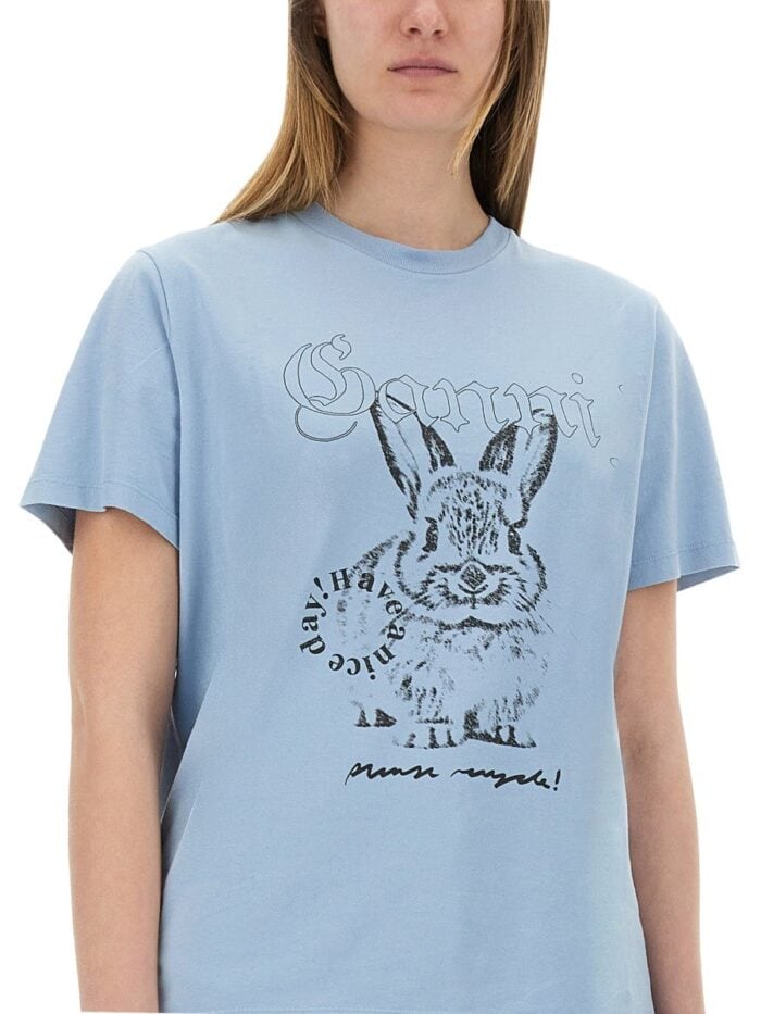 GANNI COTTON JERSEY T-SHIRT