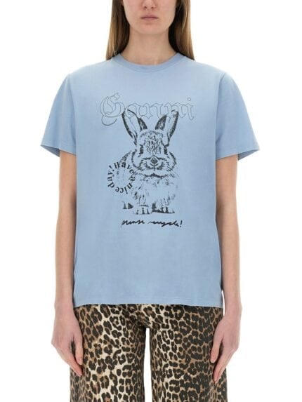 GANNI COTTON JERSEY T-SHIRT
