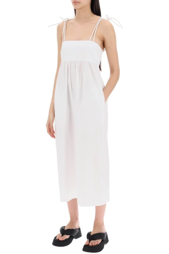 GANNI Cotton Poplin Midi Dress In