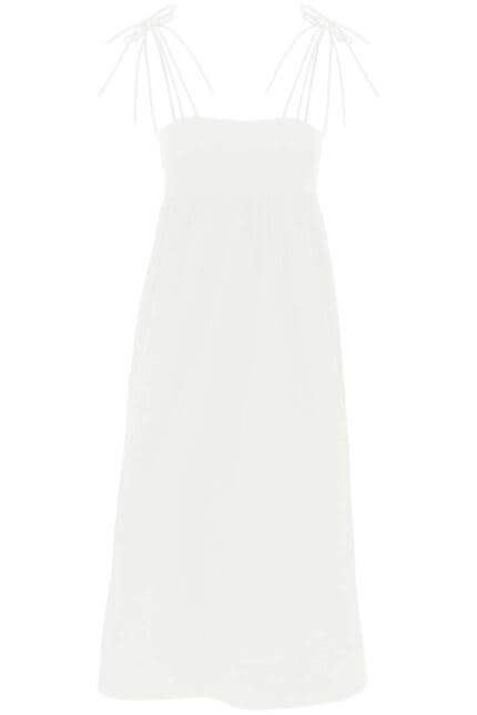 GANNI Cotton Poplin Midi Dress In