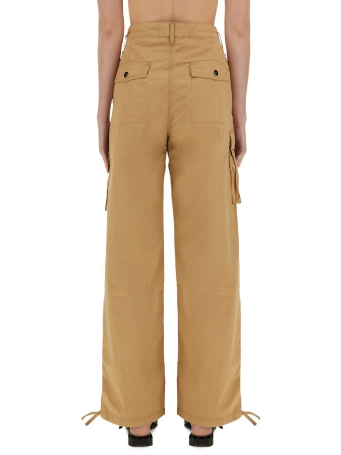GANNI COTTON TWILL CARGO PANTS