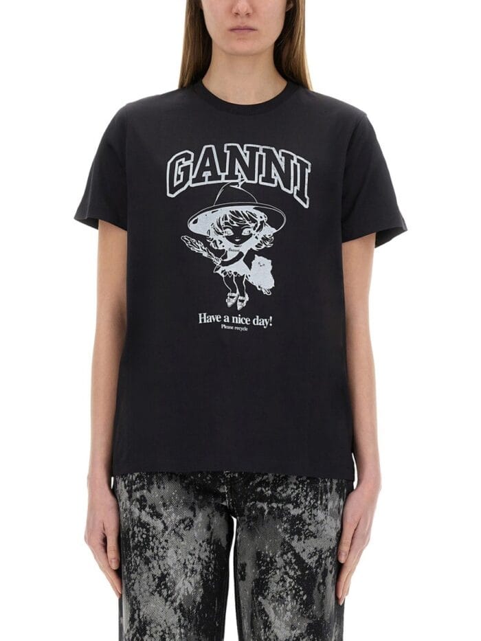 GANNI COTTON "WITCH" T-SHIRT