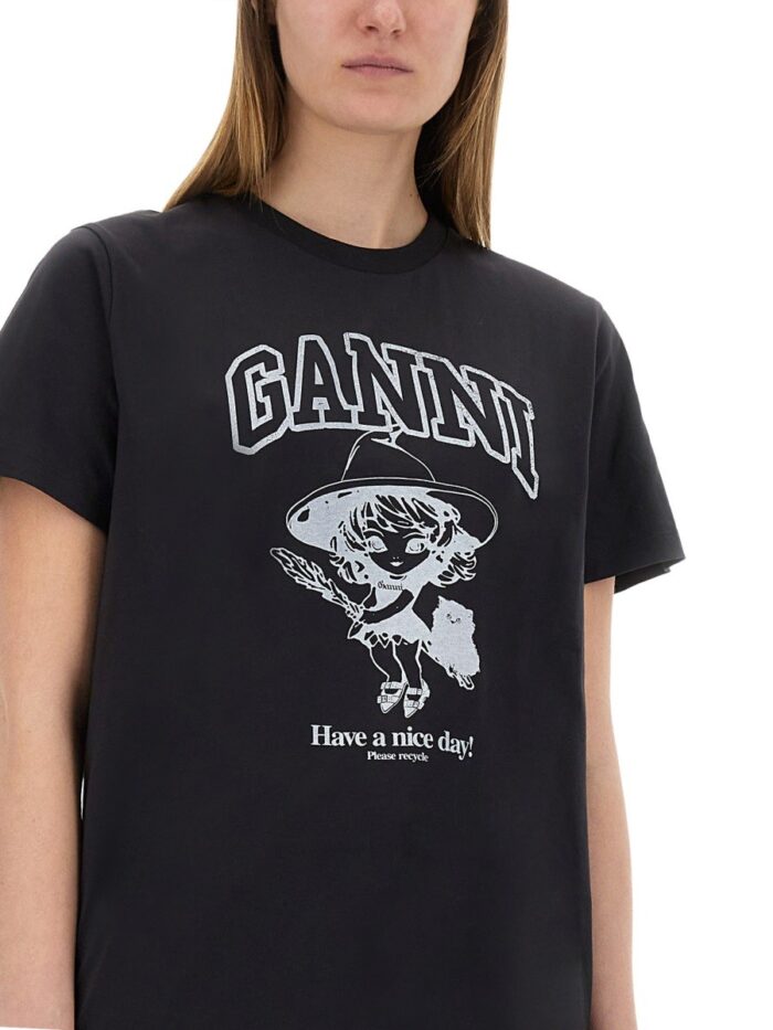 GANNI COTTON "WITCH" T-SHIRT