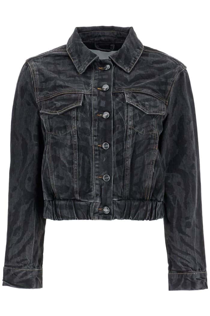 GANNI Cutnnshort Denim Jacket With Laser-cut