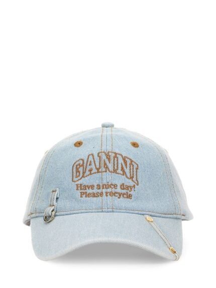 GANNI DENIM BASEBALL HAT
