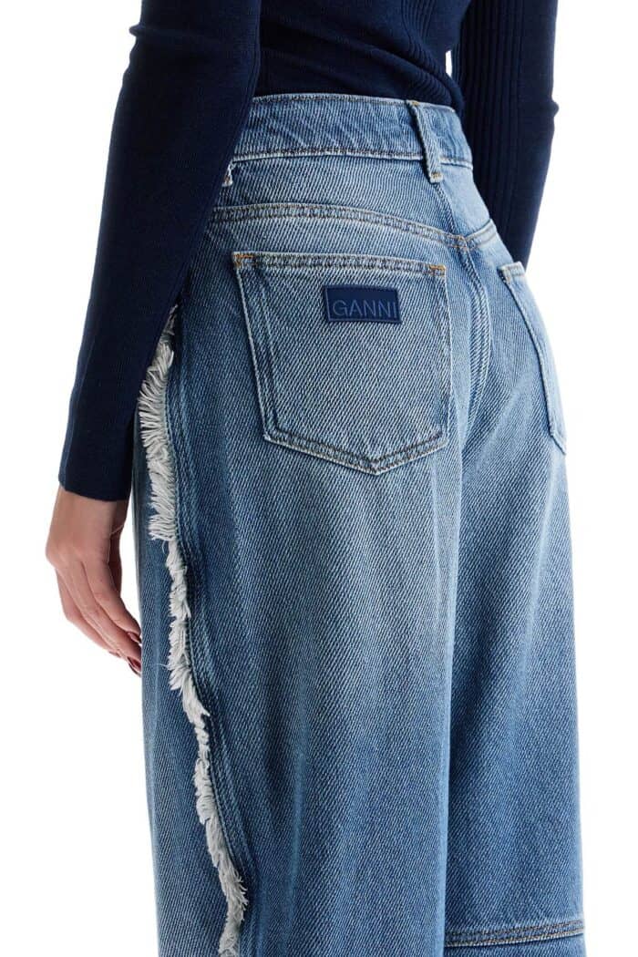 GANNI Distressed Barrel Jeans With