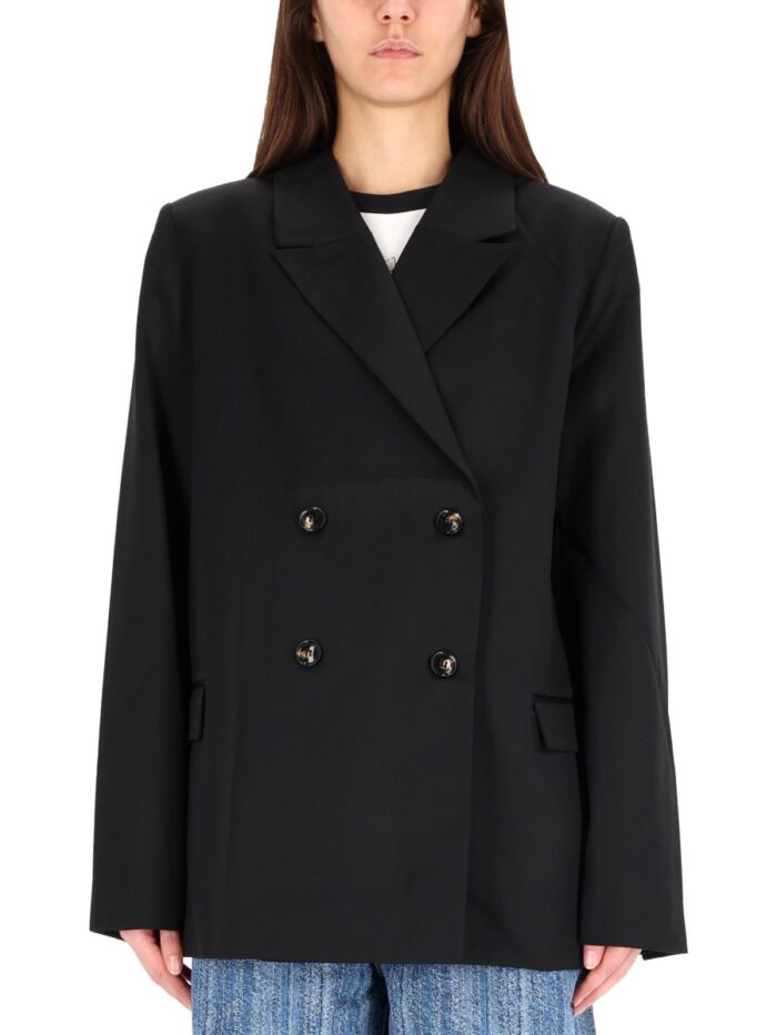 GANNI DOUBLE-BREASTED WOOL JACKET