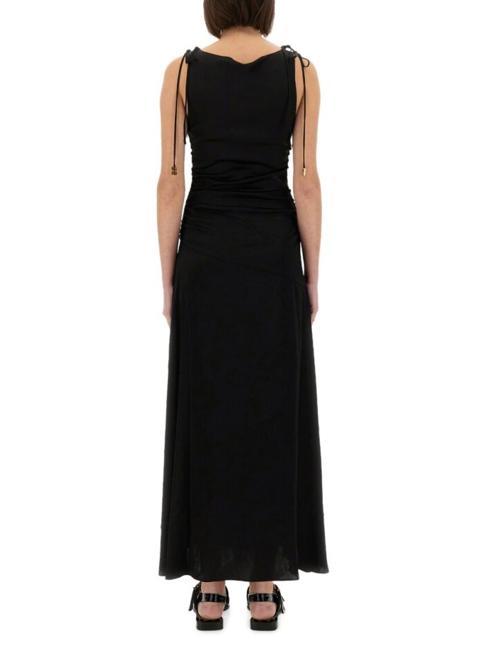 GANNI DRAPED SATIN DRESS