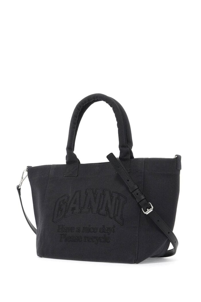 GANNI Embroidered Logo Tote Bag With