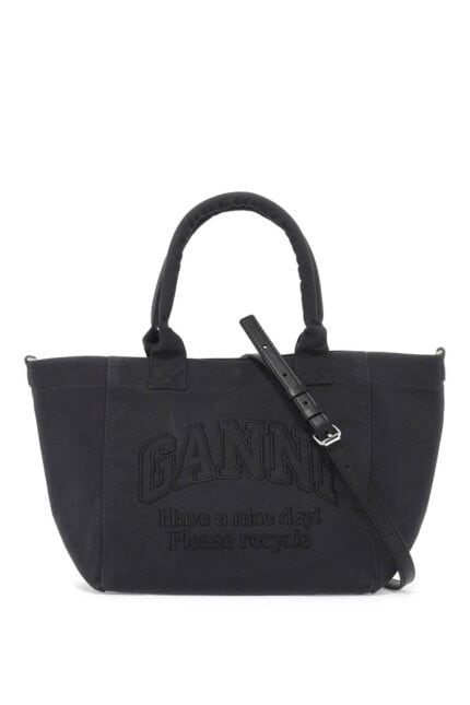 GANNI Embroidered Logo Tote Bag With