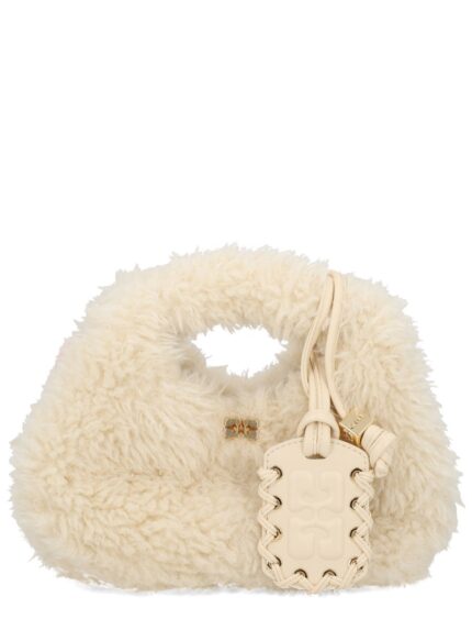 GANNI FAUX FUR HOBO BAG