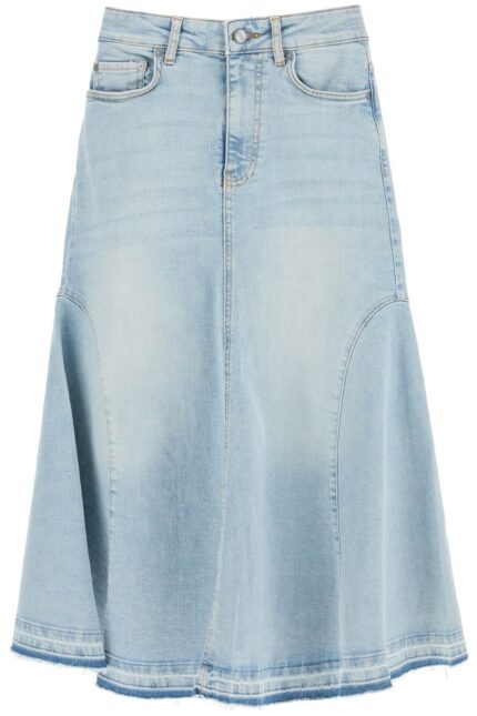 GANNI Flared Denim Skirt.