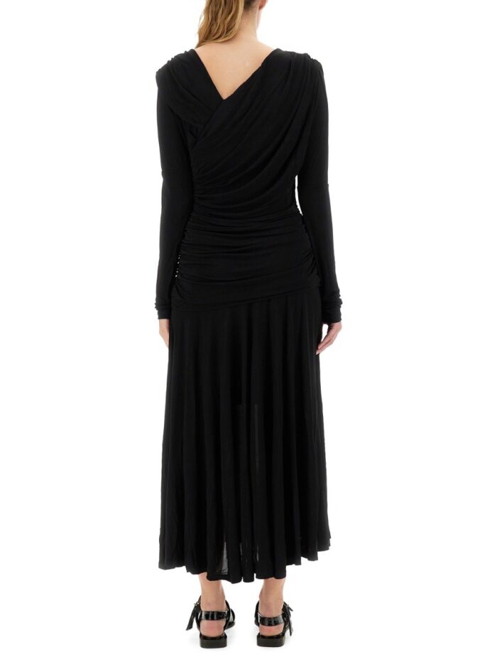 GANNI GATHERED MIDI DRESS