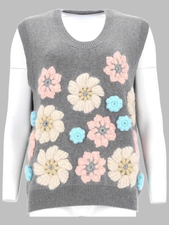 GANNI GILET CON APPLICAZIONI FLOREALI