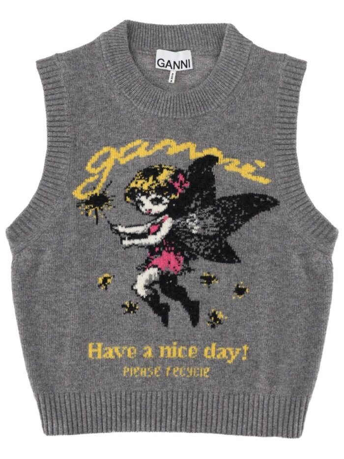 GANNI GILET CON GRAFICA