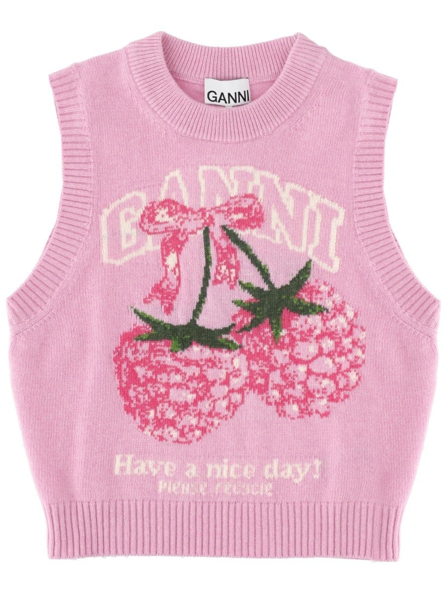 GANNI GILET CON GRAFICA