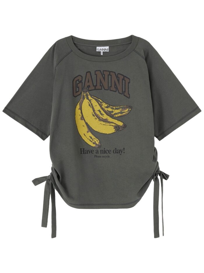 GANNI "GREY BANANA" T-SHIRT
