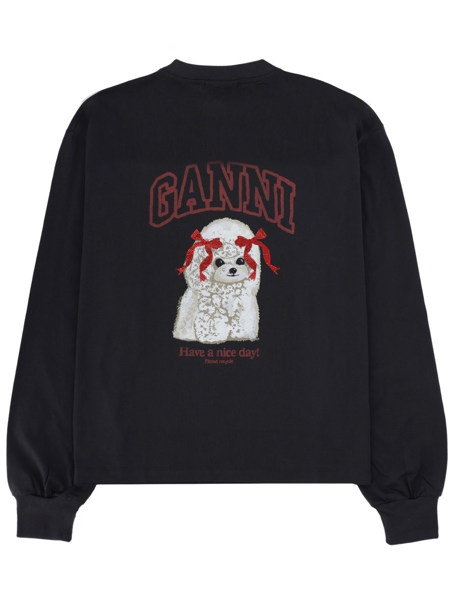 GANNI "GREY POODLE" T-SHIRT
