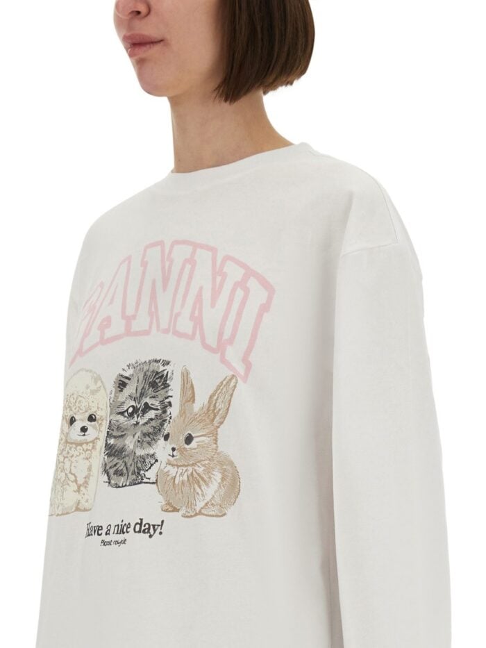 GANNI HEAVYWEIGHT JERSEY RE-CUT SWEATSHIRT