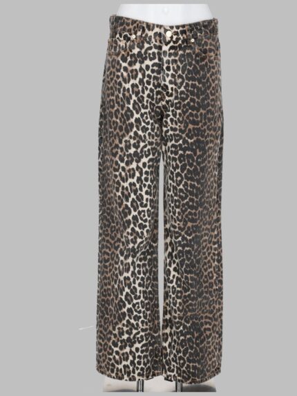 GANNI JEANS CON STAMPA ANIMALIER