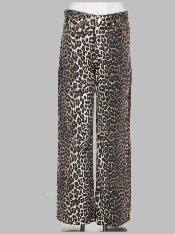 ganni jeans con stampa animalier GANNI JEANS CON STAMPA ANIMALIER