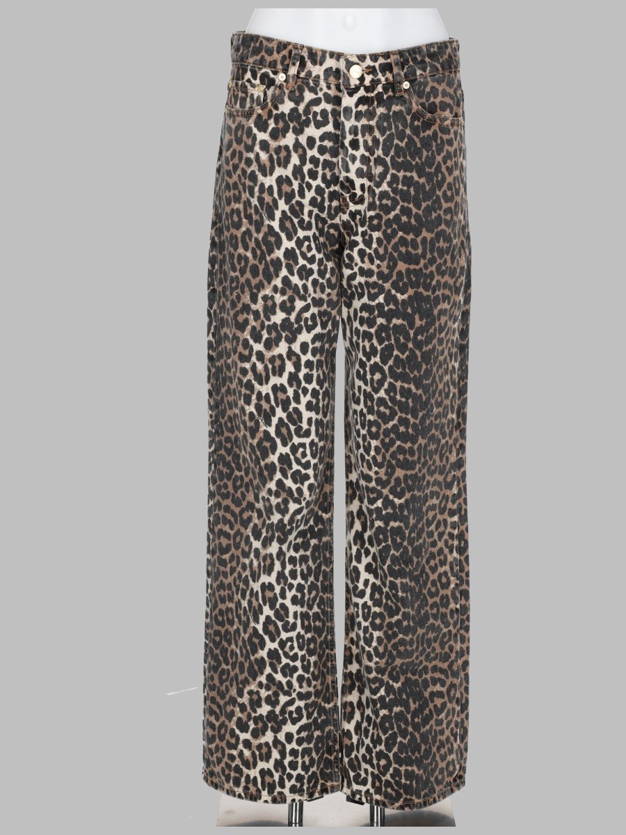 GANNI JEANS CON STAMPA ANIMALIER