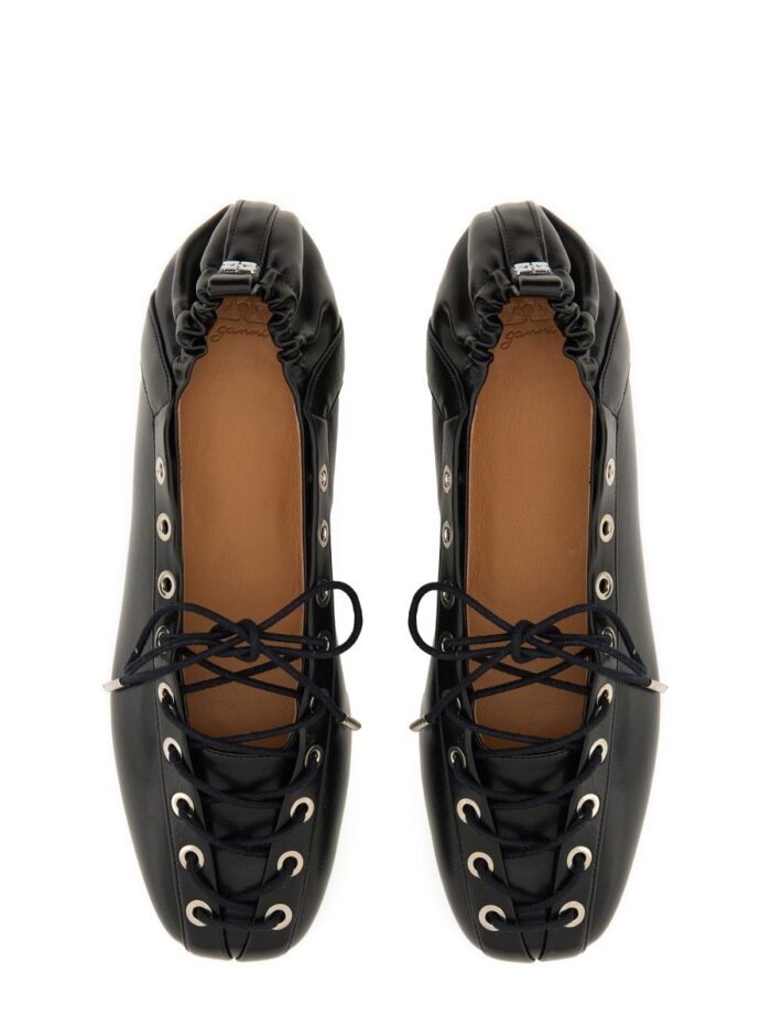 GANNI LACE-UP BALLERINA