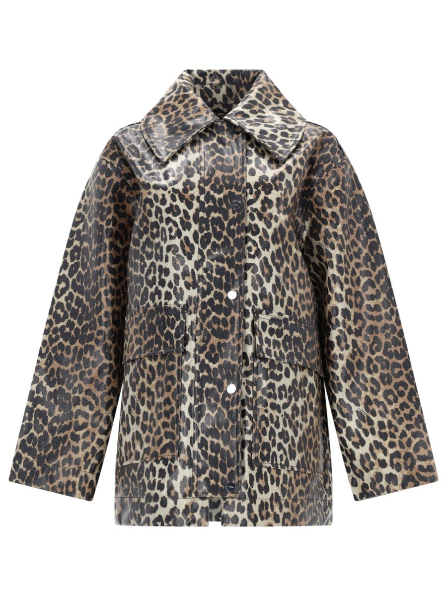 GANNI LAMINATED ANIMAL JACKET