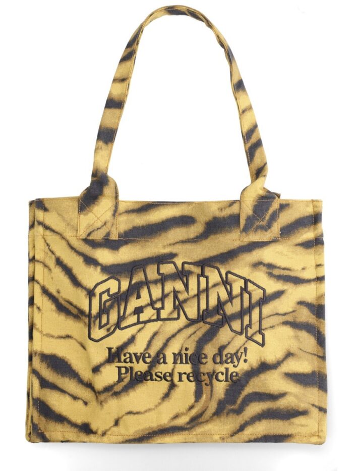 GANNI LARGE COTTON TOTE BAG