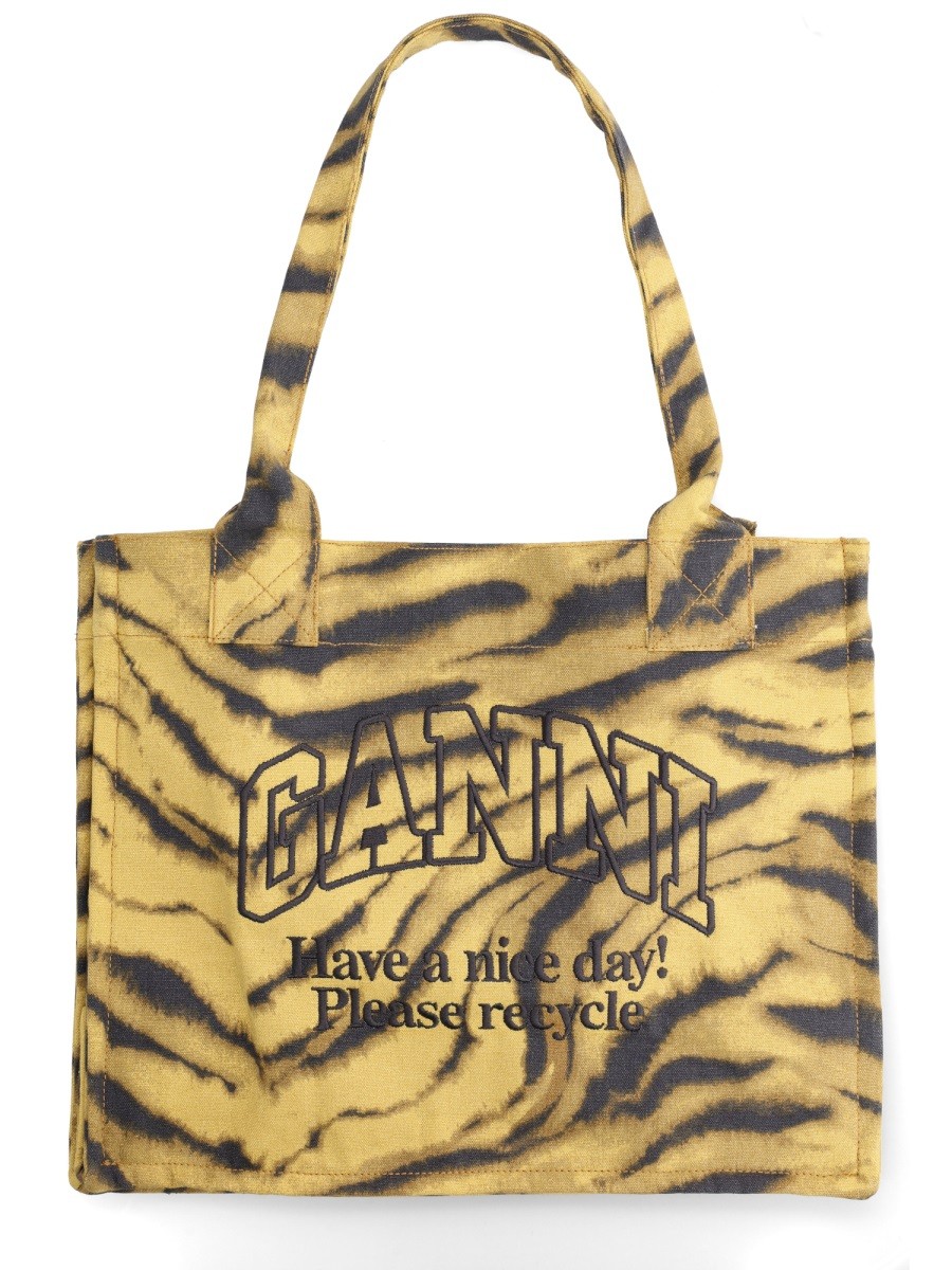 GANNI LARGE COTTON TOTE BAG