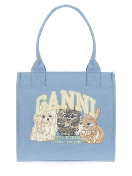 GANNI Large Easy Shopper Pocket Animal Print