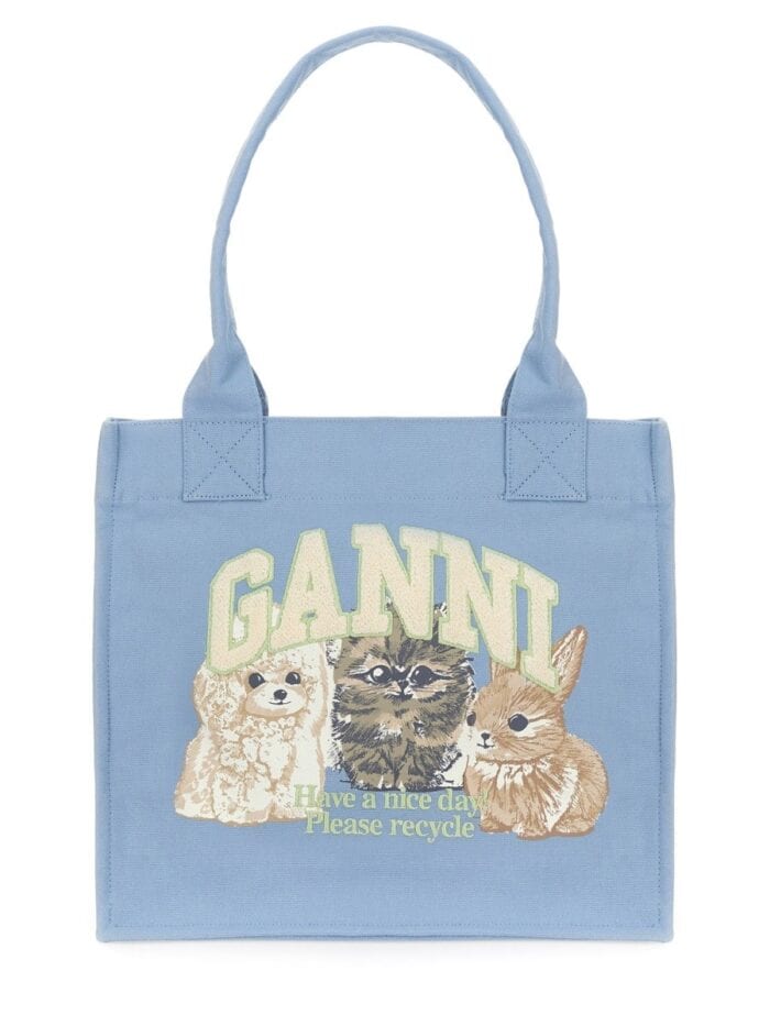 GANNI Large Easy Shopper Pocket Animal Print