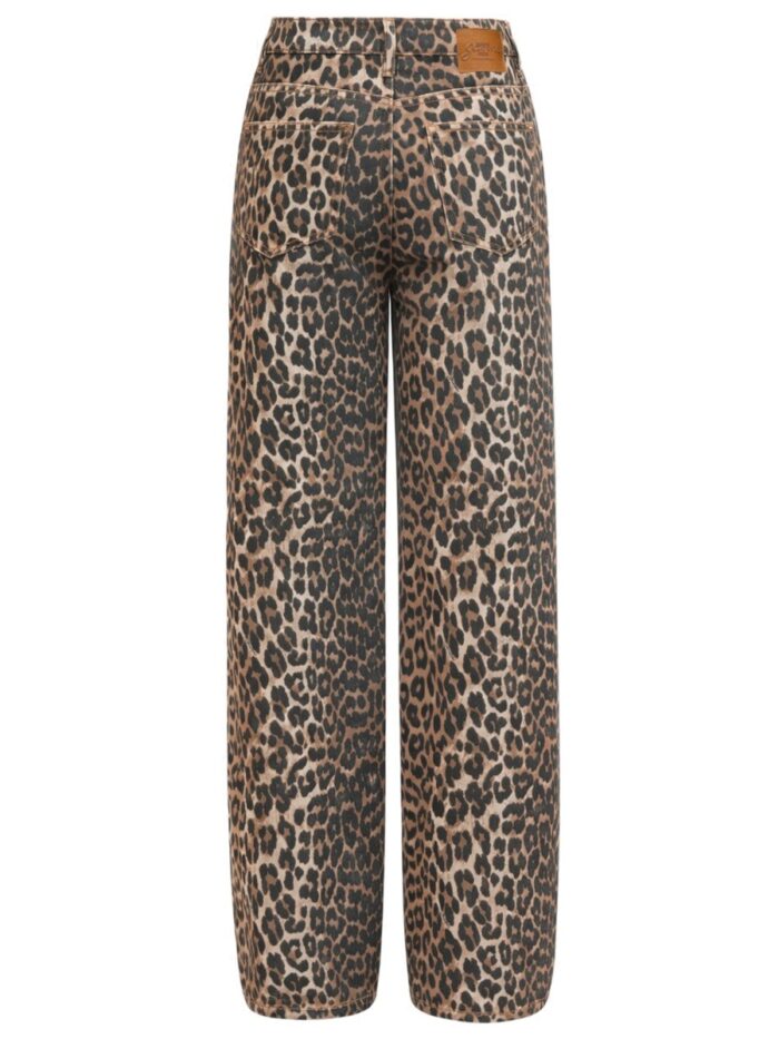 GANNI "LARI" JEANS WITH LEOPARD PRINT
