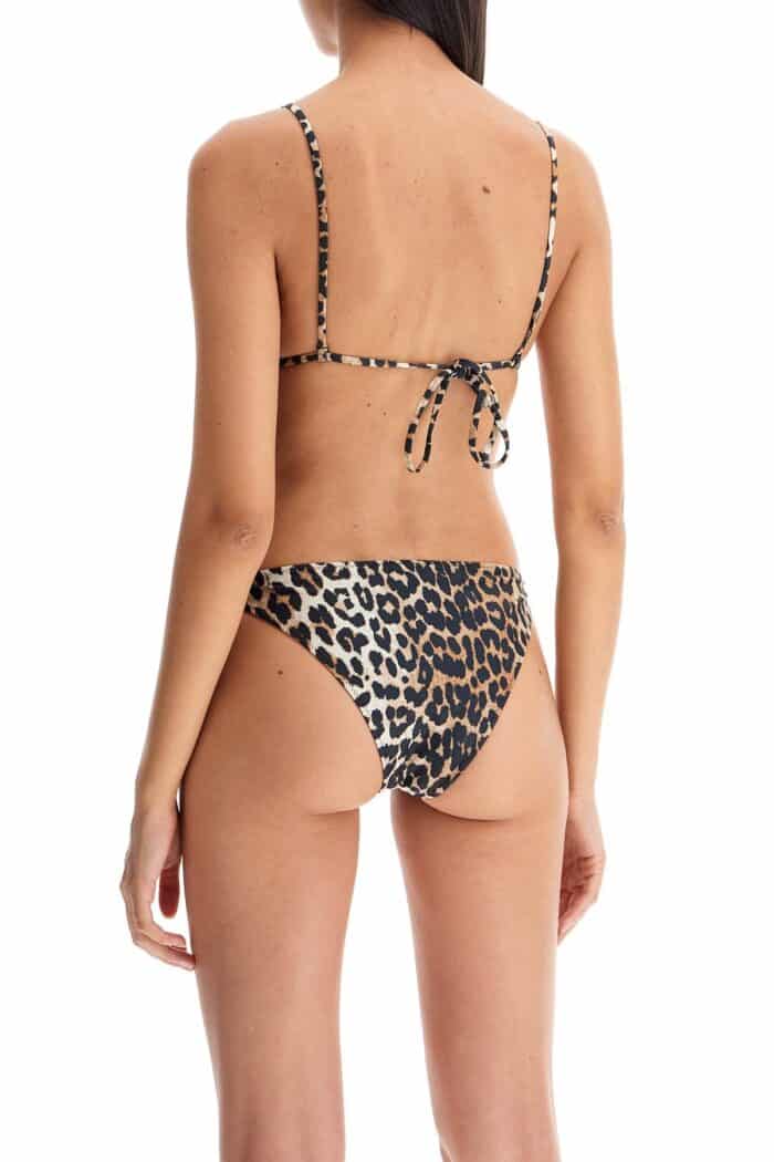 GANNI "leopard Print Bikini Top